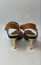 Load image into Gallery viewer, Michael Kors Womens Brown Leather Open Toe Stiletto Ankle Strap Heels Size 8 1/2
