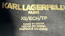 Load image into Gallery viewer, Karl Lagerfeld Womens Black Long Sleeve Embellished Pullover Hoodie Size XS
