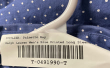 Load image into Gallery viewer, Lauren Ralph Lauren Mens Blue Polka Dot Slim Fit Non Iron Dress Shirt Size 15.5

