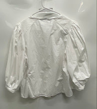 Load image into Gallery viewer, Zara Womens White Puff 3/4 Sleeve Button Front Blouse Top Size Medium
