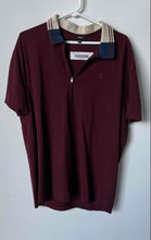 Load image into Gallery viewer, Express Mens Burgundy Spread Collar Short Sleeve Polo Shirt Size Large
