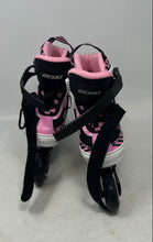 Load image into Gallery viewer, Ecoo Girls Black Pink Adjustable Strap Rollerblades Inline Skates Size S 10C-13C
