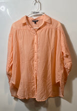 Load image into Gallery viewer, Express Womens Peach Printed Collared Long Sleeve Button-Up Shirt Size S
