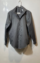 Load image into Gallery viewer, Calvin Klein Mens Gray Cotton Slim Fit Non-Iron Dress Shirt Size 15 1/2
