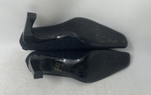 Load image into Gallery viewer, Jaime Mascaro Womens Black Square Toe Slip-On Pump Heels Size 38
