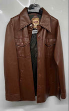 Load image into Gallery viewer, Envoy Mens Brown Long Sleeve Collared Elegant Leather Jacket Size XL
