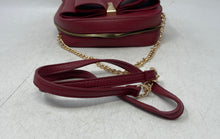 Load image into Gallery viewer, Grossi Womens Red Leather Adjustable Strap Inner Pockets Shoulder Crossbody Bag
