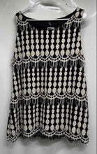 Load image into Gallery viewer, Alfani Womens Black &amp; White Lace Overlay Scalloped Hem Blouse Top Size 1X w/ Tag
