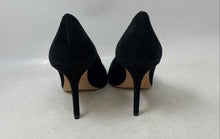 Load image into Gallery viewer, Antonio Melani Womens Black Leather Slip-On Pointed Toe Pump Heels Size 9M

