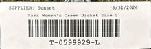 Load image into Gallery viewer, Zara Womens Green Long Sleeve Pockets Asymmetrical Zip Jacket Size Medium
