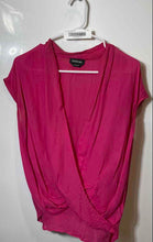Load image into Gallery viewer, Bebe Womens Hot Pink Short Cap Sleeve Surplice Neck Pullover Blouse Top Size S
