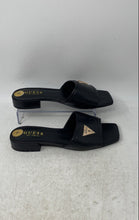 Load image into Gallery viewer, Guess Womens Black Leather Open Toe Slip-On Block Heel Slide Sandals Size 8
