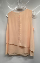 Load image into Gallery viewer, Mango Womens Orange Sleeveless Crew Neck Layered Slit Back Blouse Top Size 6
