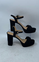 Load image into Gallery viewer, Bruno Menegatti Womens Black Buckle Open Toe Block Platform Heels Size 10
