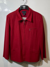 Load image into Gallery viewer, Laura Scott Womens Red Wool Long Sleeve Collared Front Full-Zip Jacket Size 16
