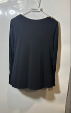 Load image into Gallery viewer, I.N.C. International Concepts Womens Black Long Sleeve Collarless Blouse Top L
