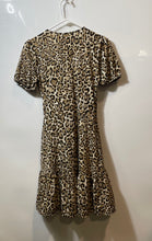 Load image into Gallery viewer, Michael Kors Womens Black Animal Print Short Sleeve Mini Dress Size XS
