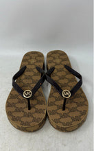 Load image into Gallery viewer, Michael Kors Womens Brown Signature Print Slip-On Flip-Flop Sandals Size 10M
