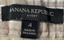 Load image into Gallery viewer, Banana Republic Womens Beige Plaid Flat Front Pockets Avery Trouser Pants Size 4
