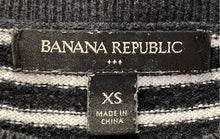 Load image into Gallery viewer, Banana Republic Womens Black White Striped Print Pullover Sweater Size XS
