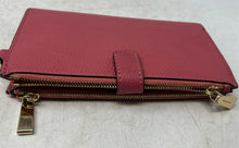 Load image into Gallery viewer, Michael Kors Womens Burgundy Pebbled Leather Credit Card Slot Bifold Wallet
