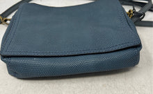 Load image into Gallery viewer, Fossil Womens Blue Inner Pocket Adjustable Strap Zipper Small Crossbody Purse
