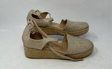 Load image into Gallery viewer, Andiamo Womens Apoppy Beige Glitter Buckle Wedge Espadrille Sandals Size 8.5M
