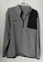 Load image into Gallery viewer, Adidas Mens Gray Miami Hurricanes Long Sleeve Quarter Zip Pullover Jacket Sz XL
