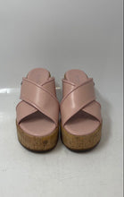 Load image into Gallery viewer, Michael Kors Womens Cary Pink Leather Slip-On Wedge Slide Sandals Size 5.5

