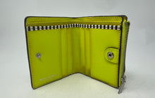Load image into Gallery viewer, Authentic Henri Bendel Womens Green Black Leather Bifold Wallet Worn Stained
