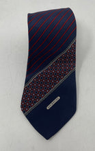Load image into Gallery viewer, Givenchy Mens Blue Red Striped Geometric Keeper Loop Adjustable Pointed Tie
