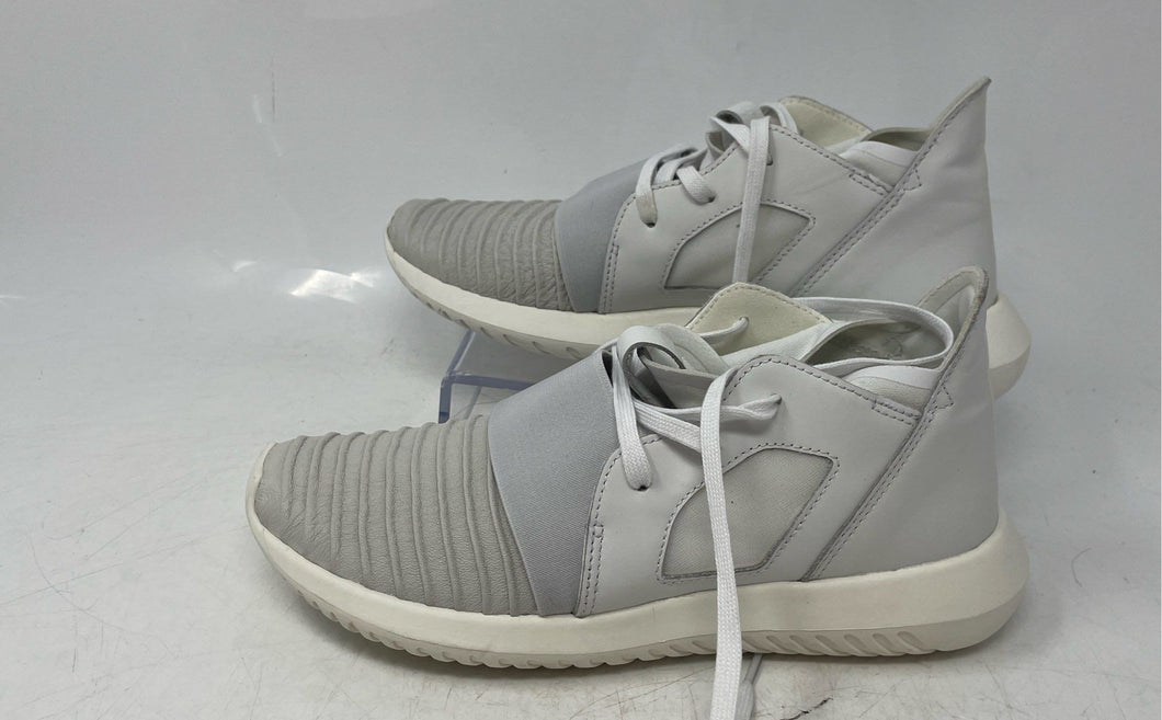Adidas Womens Tubular Defiant White Lace-Up Sneakers Shoes Size 6.5