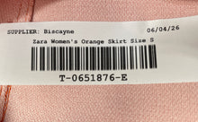 Load image into Gallery viewer, Zara Womens Orange Flat Front Side Zip Mini Skirt Size Small
