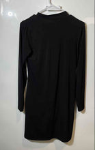 Load image into Gallery viewer, Michael Kors Womens Black Long Sleeve Tie Neck Short Shift Dress Size XS
