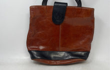 Load image into Gallery viewer, Unbranded Womens Brown And Black Leather Inner Pocket Shoulder Tote Bag
