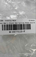Load image into Gallery viewer, Peloton Mens Black Red 3 Bolt Adjustable Strap Hook &amp; Loop Cycling Shoes Size 40
