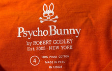 Load image into Gallery viewer, Psycho Bunny Mens Orange Cotton Short Sleeve V-Neck Pullover T-Shirt Size 4
