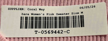 Load image into Gallery viewer, Zara Womens Pink Ribbed Knit Long Sleeve Scoop Neck Pullover Sweater Size M
