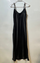 Load image into Gallery viewer, Forever 21 Womens Black Sleeveless Sequin Satin Midi Slip Dress Size XS
