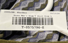 Load image into Gallery viewer, Bruno Mens Blue Printed Cotton Short Sleeve Round Neck T-Shirt Size Large
