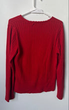 Load image into Gallery viewer, Tommy Hilfiger Womens Red Long Sleeve V-Neck Ribbed Hem Pullover Sweater Size XL
