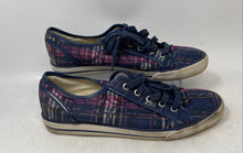 Load image into Gallery viewer, Coach Womens Dee Q1653 Purple Blue Plaid Signature Sneakers Shoes Size 9B
