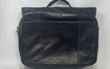 Load image into Gallery viewer, Kenneth Cole Reaction Mens Black Leather Flap Over Lined Laptop Messenger Bag
