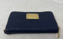 Load image into Gallery viewer, Michael Kors Womens Blue Leather Inner Divider Accordion Zip-Around Wallet

