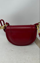 Load image into Gallery viewer, Zara Womens Red Faux Leather Adjustable Strap Magnetic Flap Crossbody Bag
