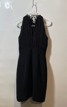 Load image into Gallery viewer, Ann Taylor Womens Black Sleeveless Ruched Ruffle Round Neck Sheath Dress Size 2
