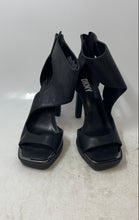 Load image into Gallery viewer, DKNY Womens Black Leather Open Toe Stiletto Heel Ankle Bootie Size 7.5M
