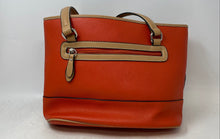 Load image into Gallery viewer, Giani Bernini Womens Orange And Brown Pockets Adjustable Strap Satchel Purse
