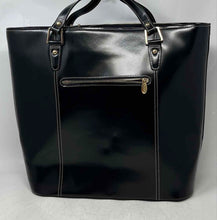 Load image into Gallery viewer, Mcklein Womens Black Leather Inner Pockets Double Handle Shoulder Tote Bag
