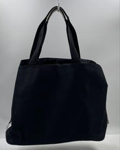Load image into Gallery viewer, Versace Parfums Womens Black Outer Pockets Double Handle Zipper Tote Bag Worn
